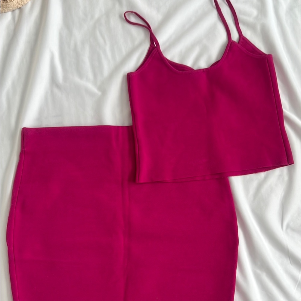 Express Pink Pencil Skirt Set for Night Out